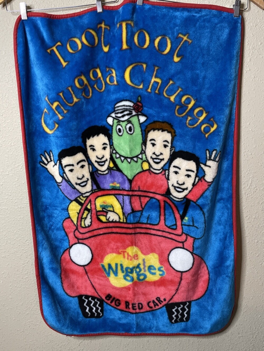 The Wiggles Big Red Car Plush Blanket Toot Toot Chugga 32” x 45”  Vintage
